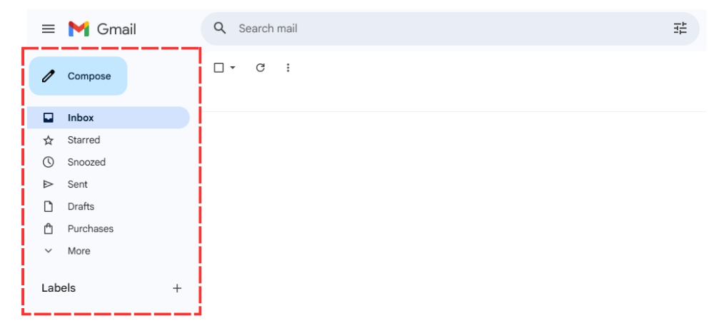 Gmailの言語設定が英語の場合