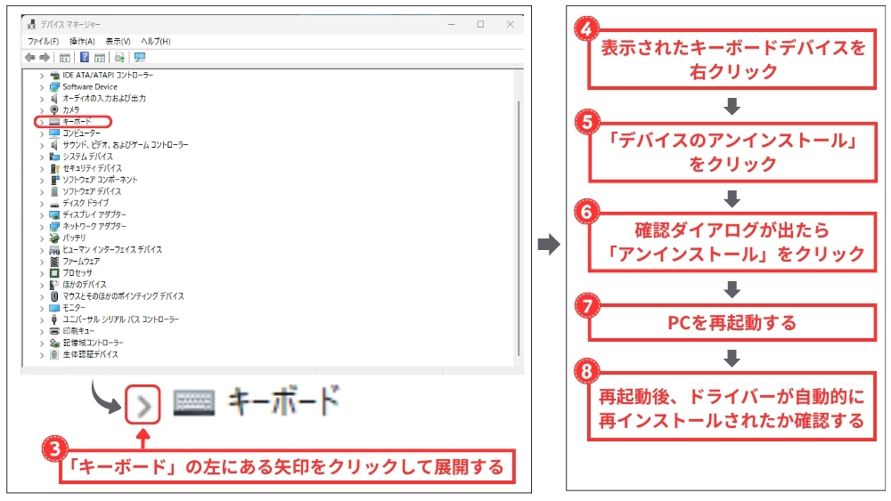 キーボードドライバーを再インストールする2