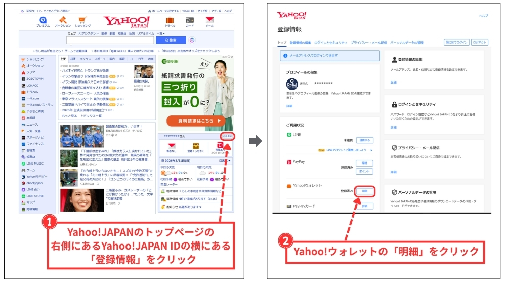 LYPプレミアム(WEB版)更新日の確認方法1