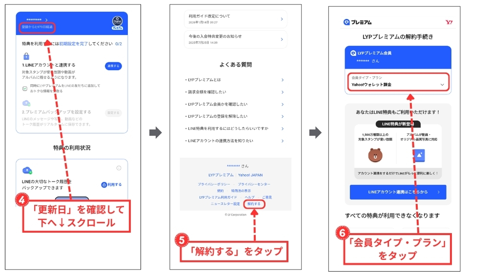 LYPプレミアム(WEB版)の解約方法2